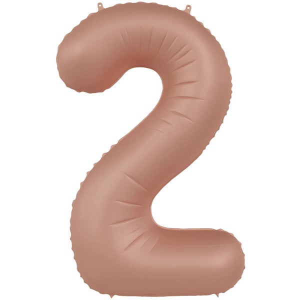 Folie Ballon cijfer 2 Vintage Rose 86 cm