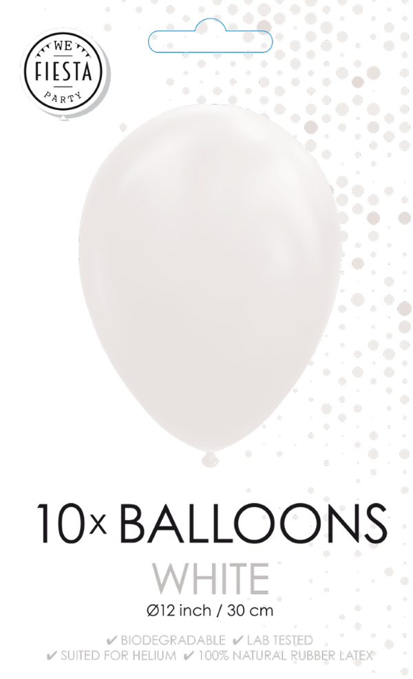 10x Ballonnen wit