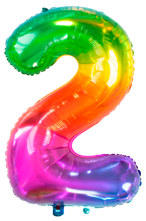 Folie Ballon cijfer 2  Yummy Gummy Rainbow 86 cm