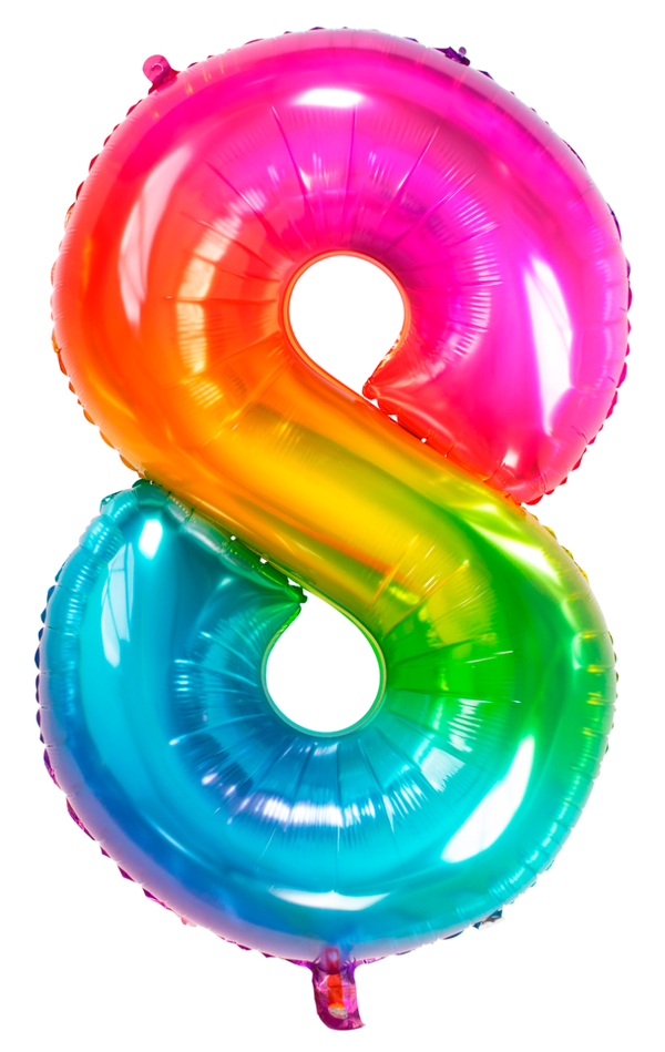 Folie Ballon cijfer 8 Yummy Gummy Rainbow 86 cm