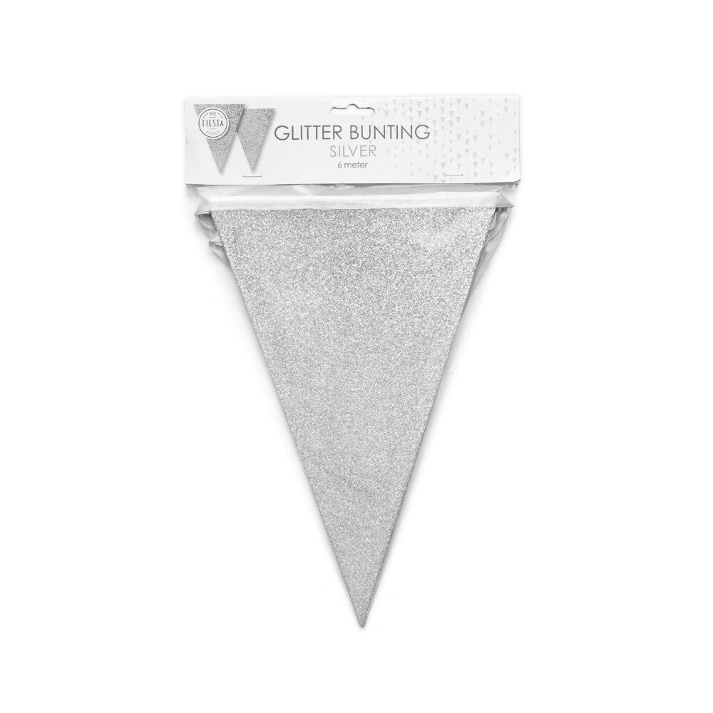 vlaggenlijn Glitter zilver