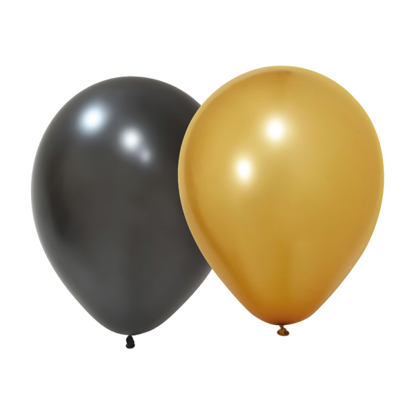 We fiesta Golden Celebrations Ballonnen 6 stuks zwart/Goud