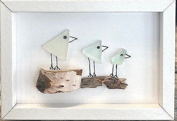 Birds on Bark magnet and frame