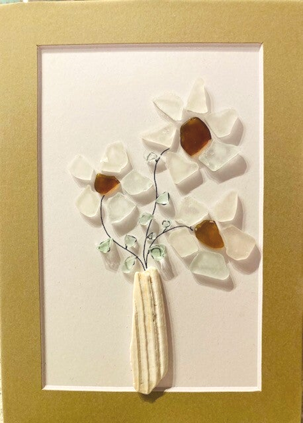 Daisies in Vase with various border colors