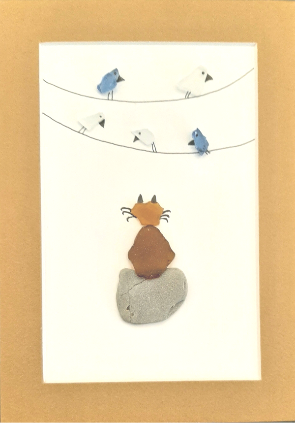 Birds on a wire with various border colors