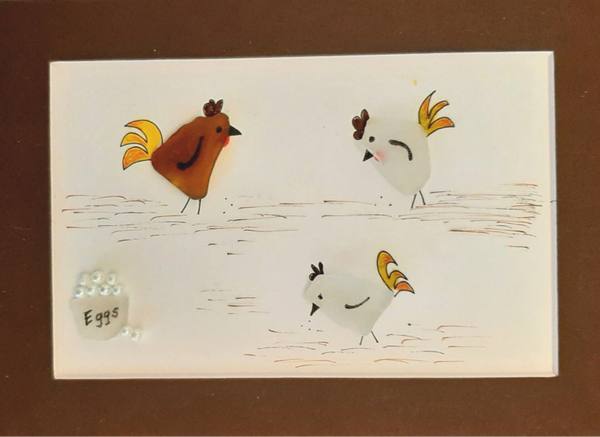 Chickens with various border colors