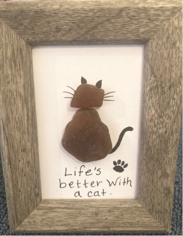 Life is Better with a Cat  with various frame colors