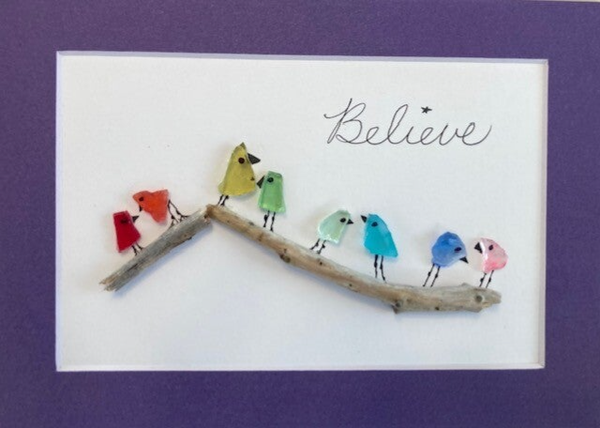 Believe Rainbow Birds 2 with various border colors