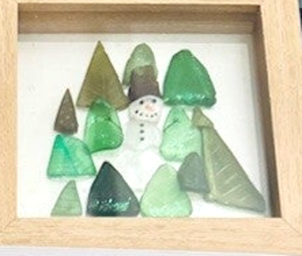 Snowman in the woods