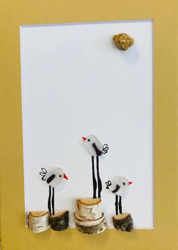 Bird Trio on Bark SOLD