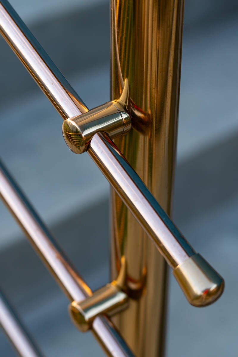 close up of copper or rosegold toned stainless steel railings sourced and installed at Ciceron St lucia by Progressive Welding Solutions  Ltd