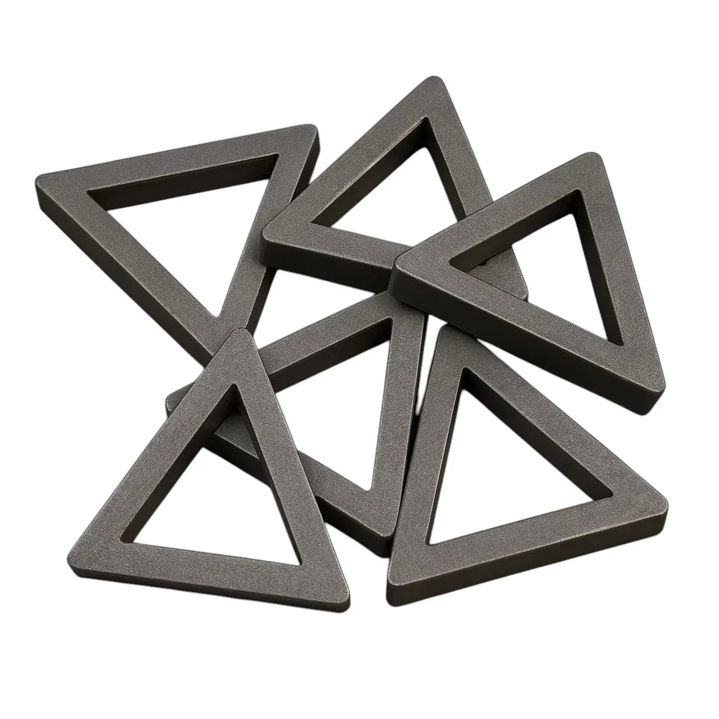 4-Inch Mild Steel Triangle – Equilateral – Solid ½" Round – Bundle of 6 (Tack Welded)