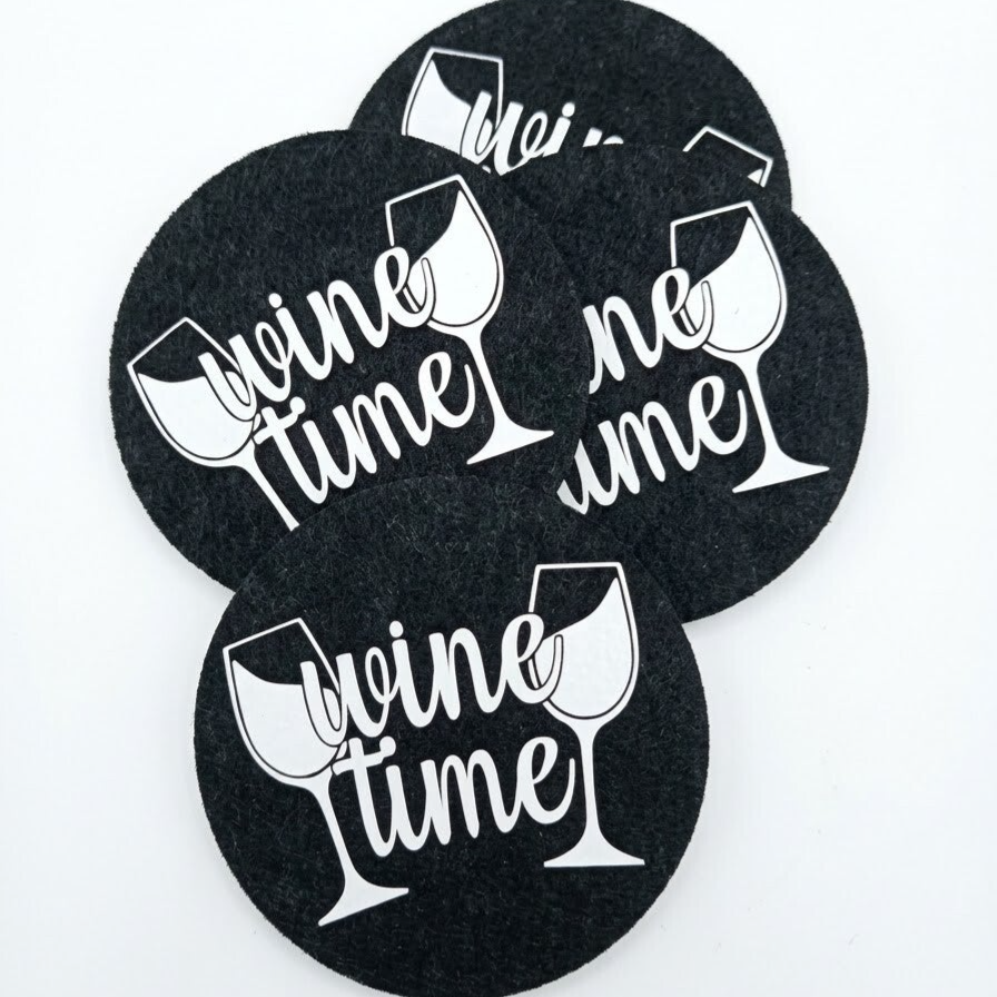 Filzuntersetzer "Wine Time - Anstoßen"