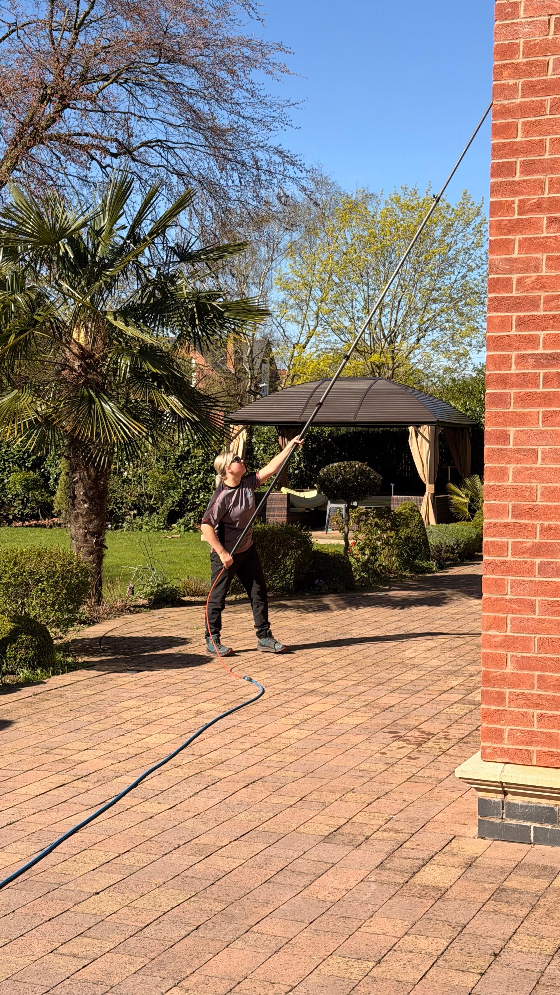 Pole Fed window cleaning. Nottingham