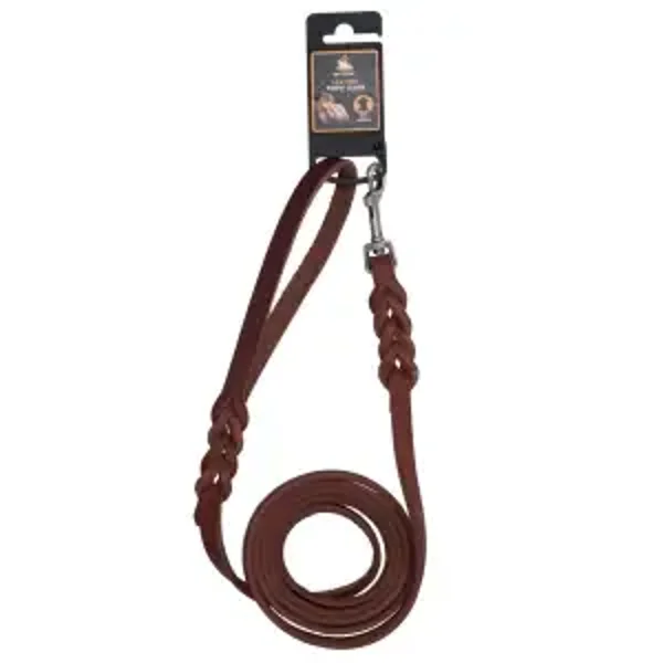 Laisse de Concours en Cuir Marron ( Mousqueton )