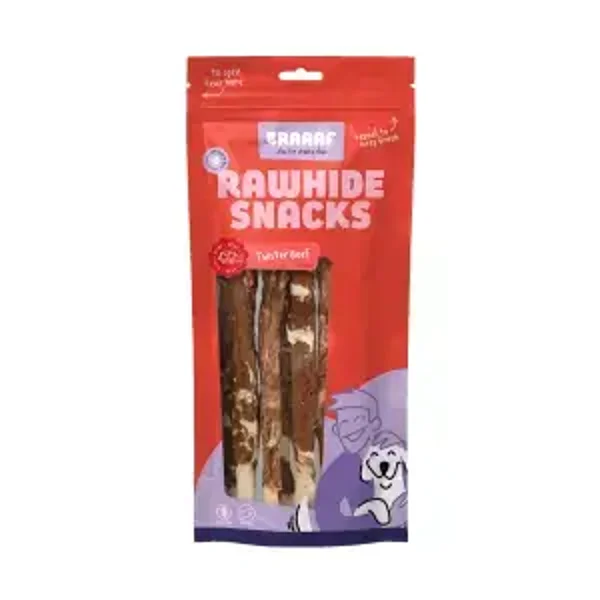 Braaaf Rawhide Twister Bœuf & Poisson (6 pièces) - 21 cm