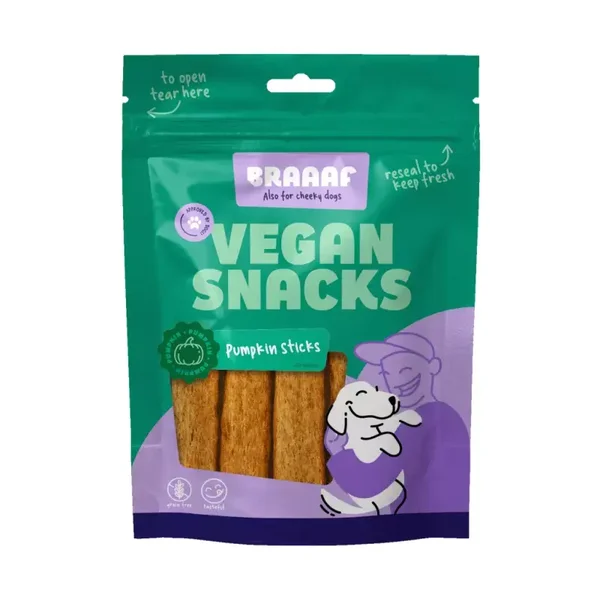 Braaaf Vegan Snack Bâtonnets à la citrouille - 12 cm