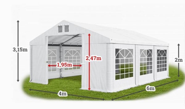 Tent 4 x 6 x 2/3.15 Sier ramen