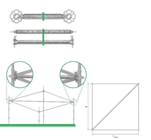 HORIZONTALE DIAGONALEN VOOR VIERKANT