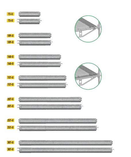 STALEN VLOEREN 19 CM BREED  VOOR U OF O OPLEG