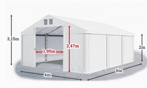 Tent 4 x 6 x 2/3.15 Volledig dicht