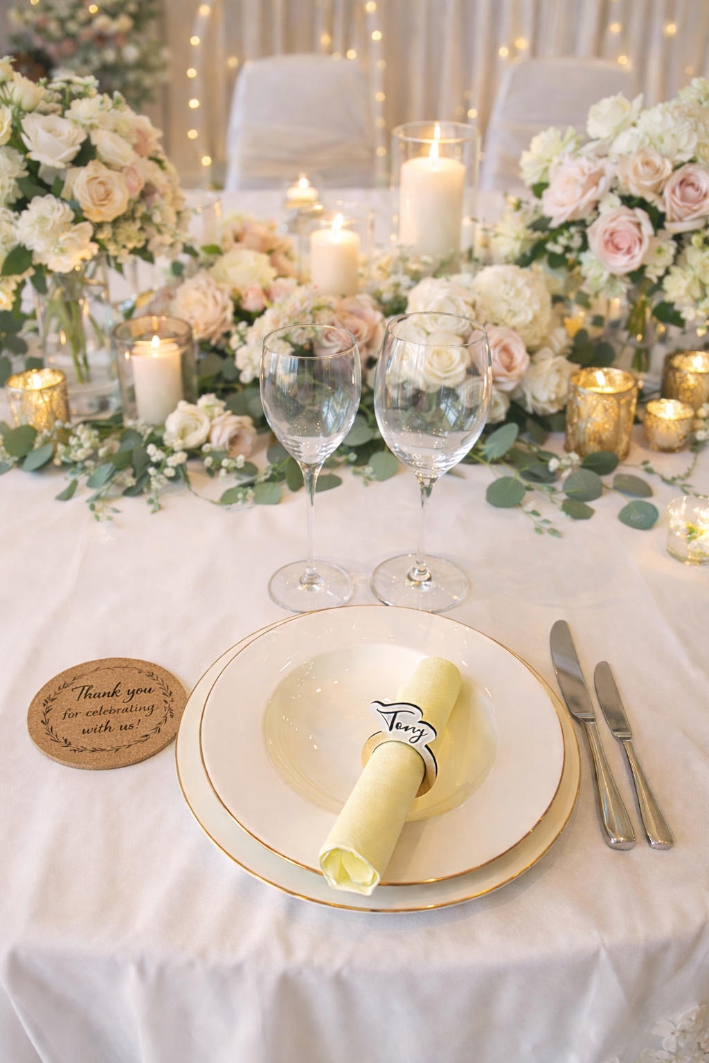 Cadeaux invités mariage Sous-verre personnalisé gravé