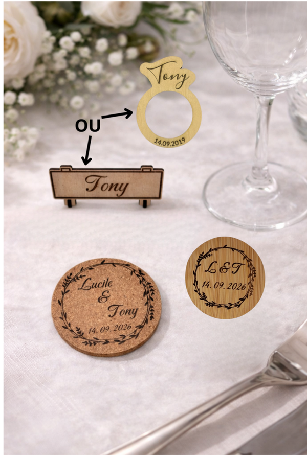 PACK ÉLÉGANCE — 8,90€ par invité Minimum 20 invités · Personnalisation incluse