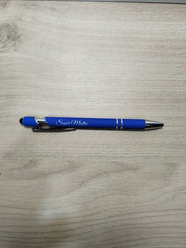 Stylo personnalisé gravé au laser – Cadeau maîtresse, nounou, ATSEM – Texte au choix