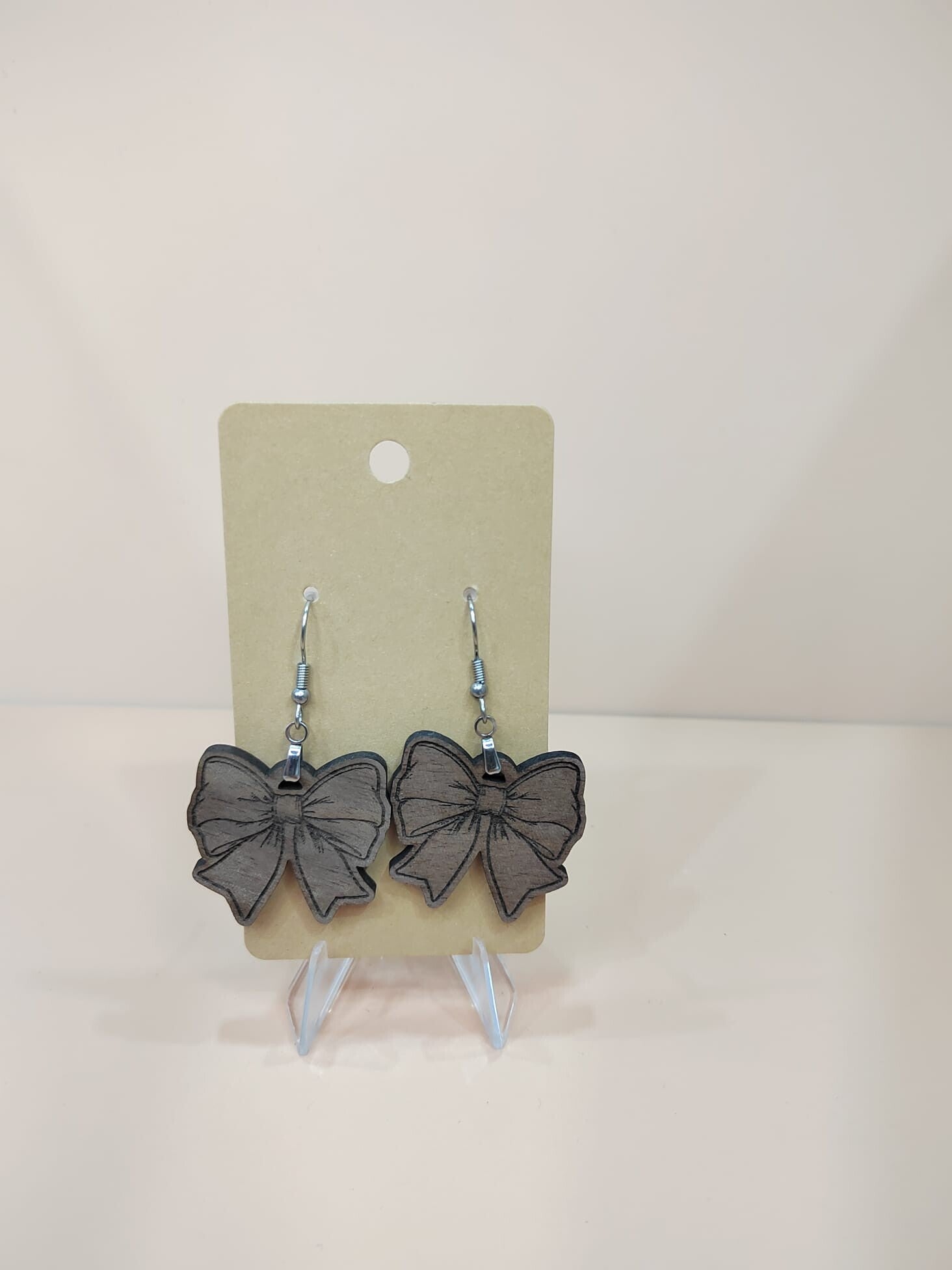 Boucles d'Oreilles Nœud – Bois Gravé