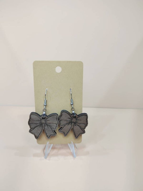 Boucles d'Oreilles Nœud – Bois Gravé