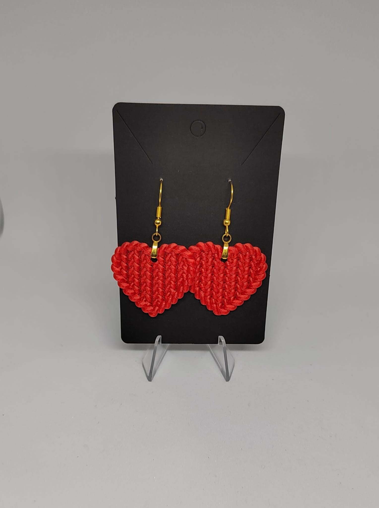 Boucles d'Oreilles Cœur – Impression 3D Effet Tricot