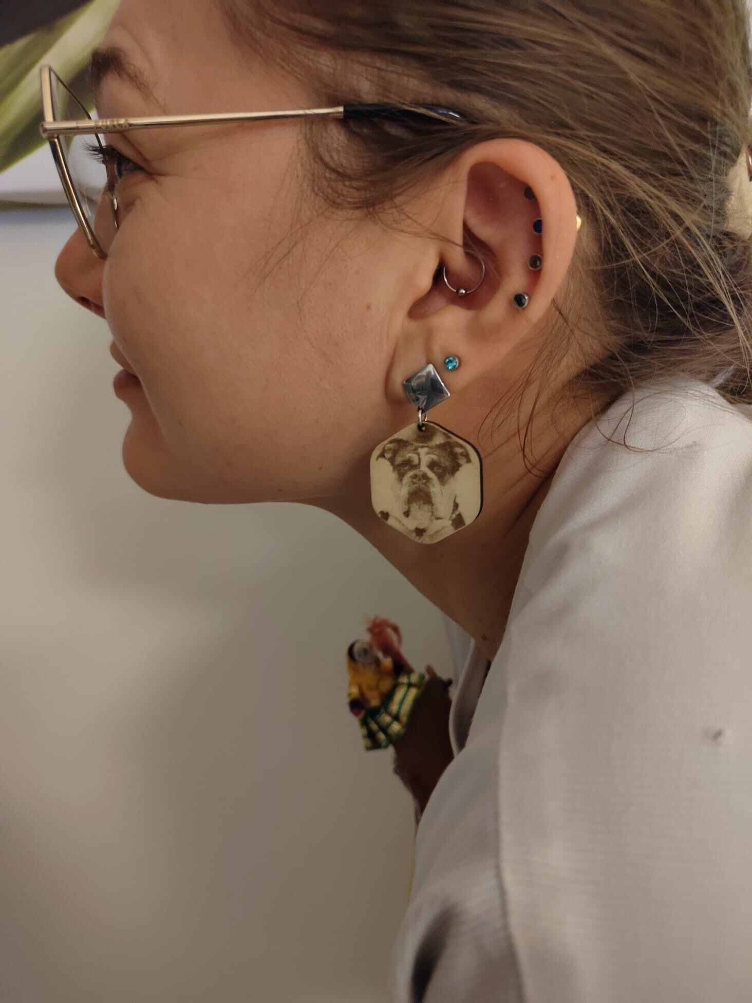 Boucles d'oreilles personnalisées - Portrait de votre animal en bois gravé laser