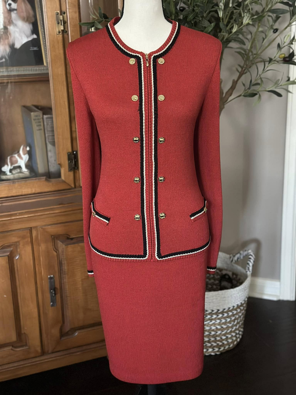 Sold on 07-29-25 Lotus Red St. John Collection Suit