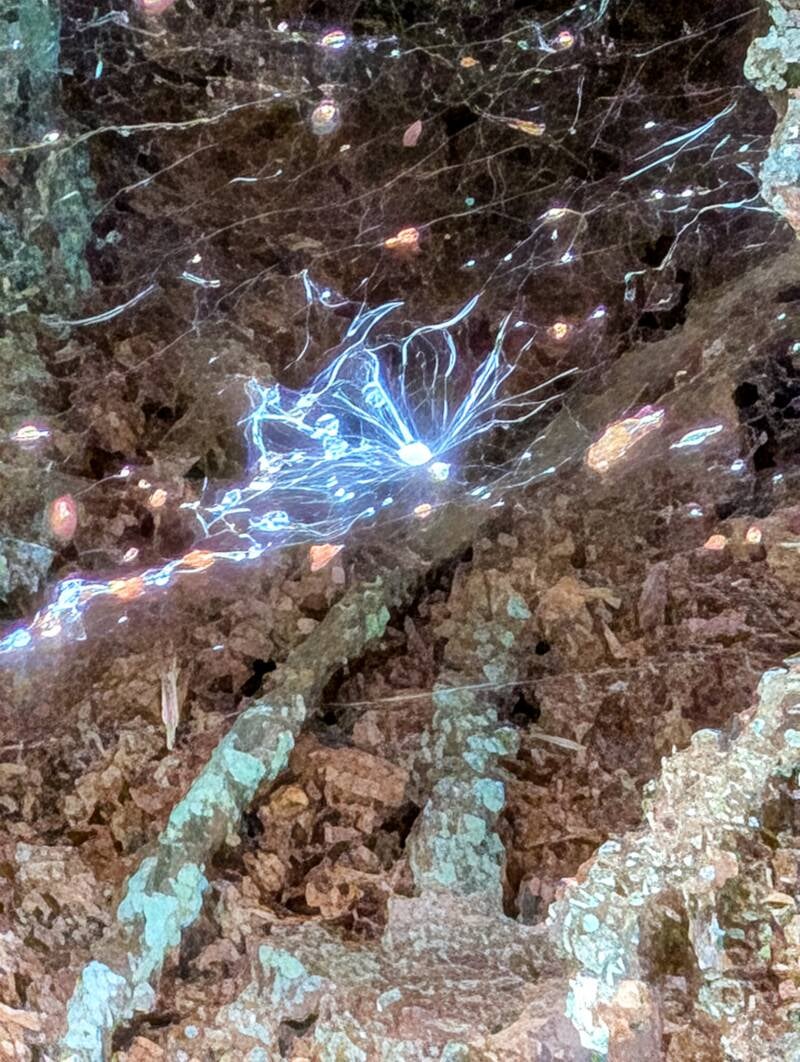 Lichtwezen in afgestorven boom
