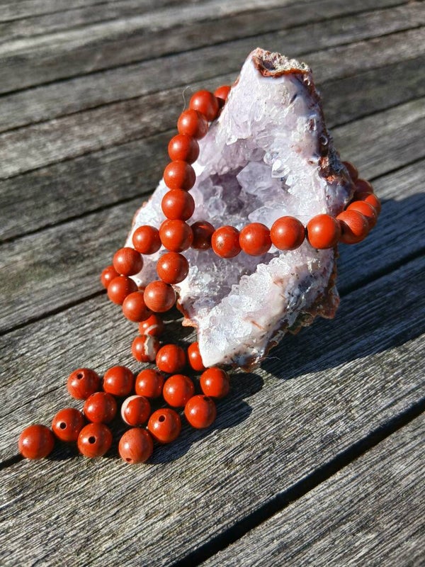 Bracelet " Ancrage " En Jaspe Rouge la référence des pierres de connexion à la Terre.