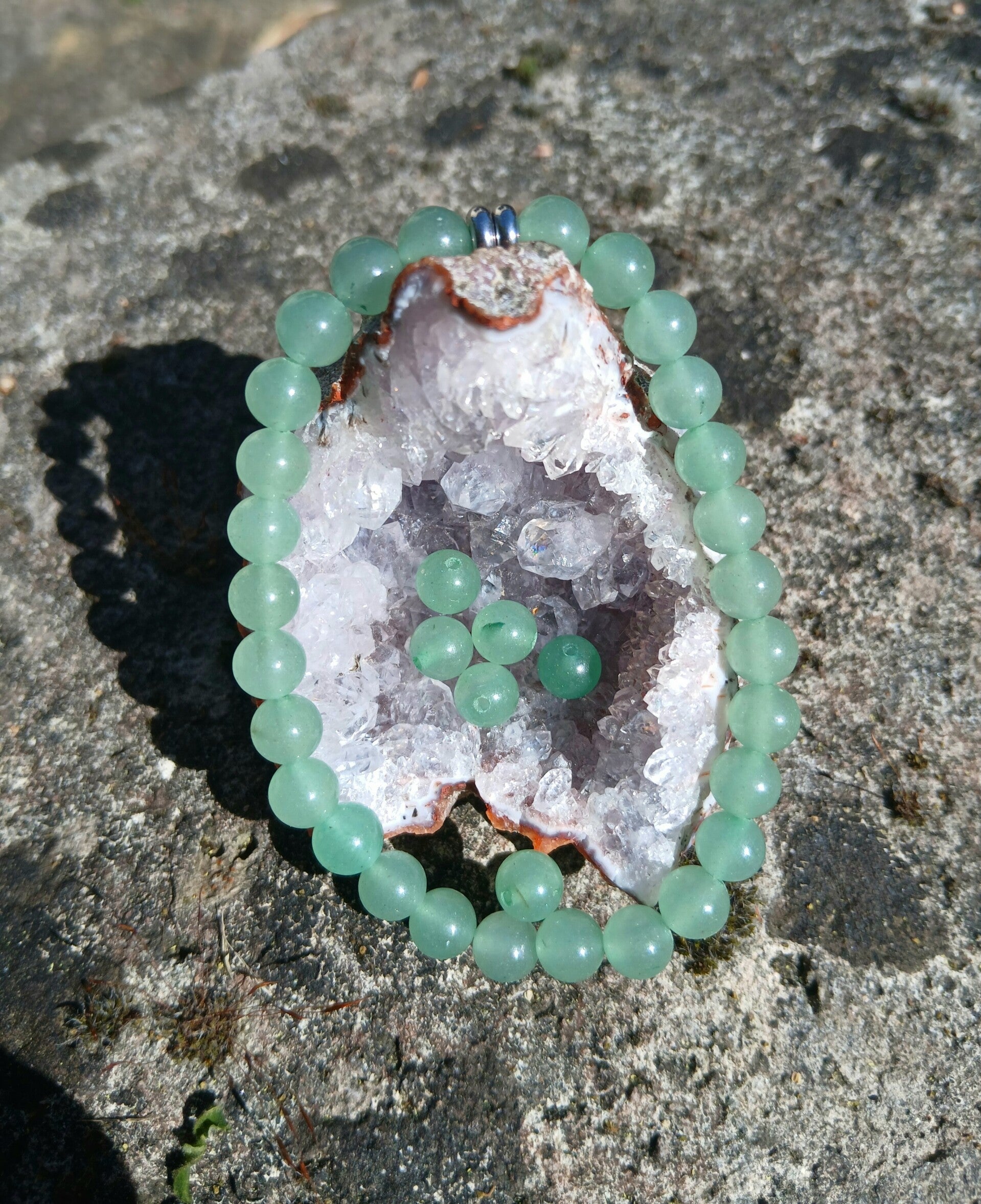 Bracelet " Chance et Optimisme " en Aventurine Verte.