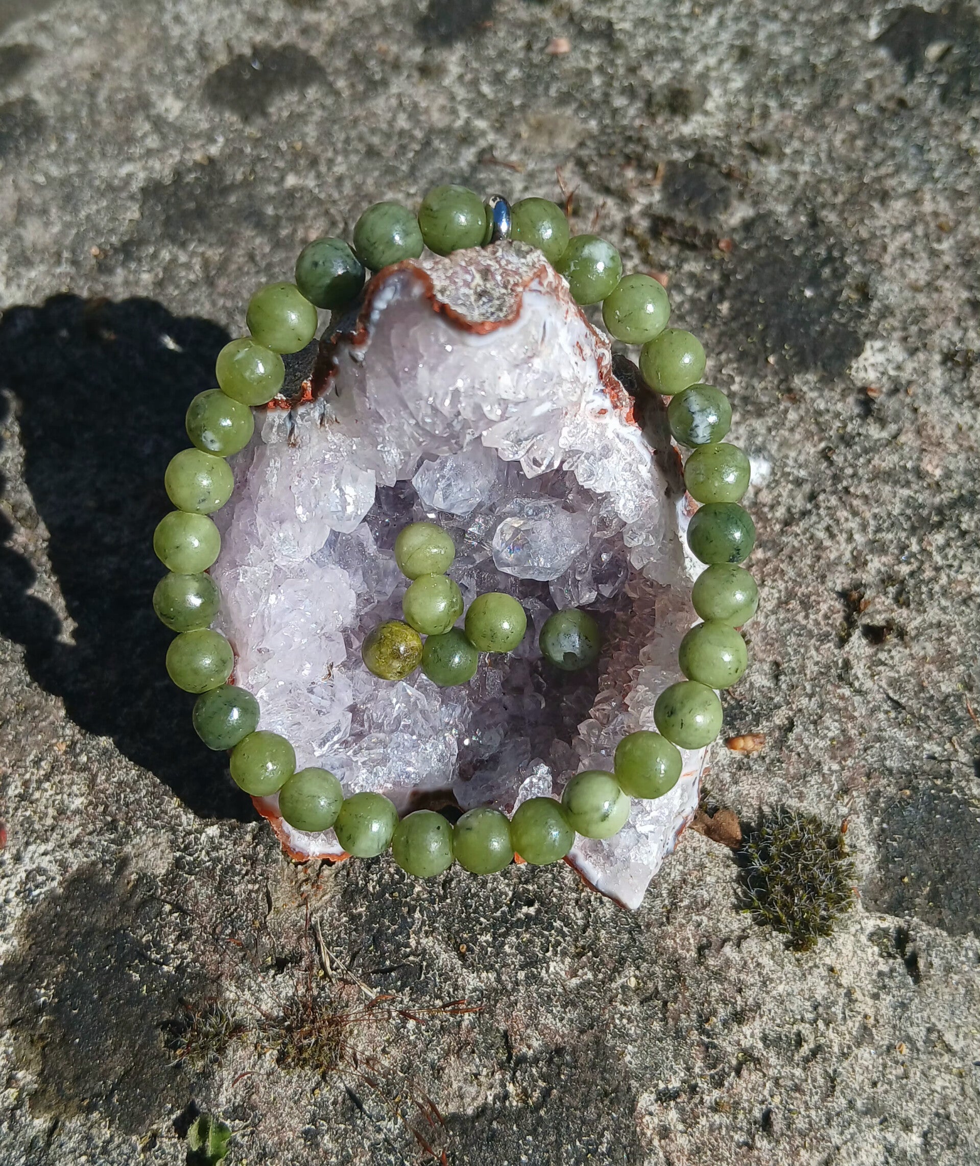 Bracelet en "Jade Vert de Thaïlande"  Sagesse et Harmonie