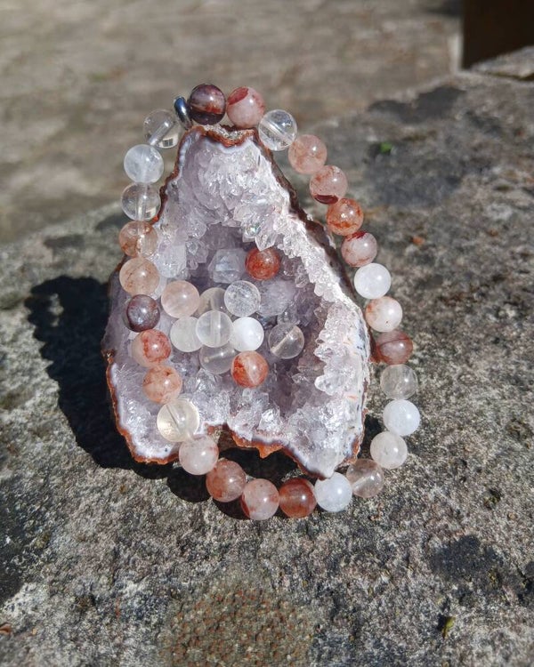 Bracelet " Quartz Hématoïde " en  6 mm