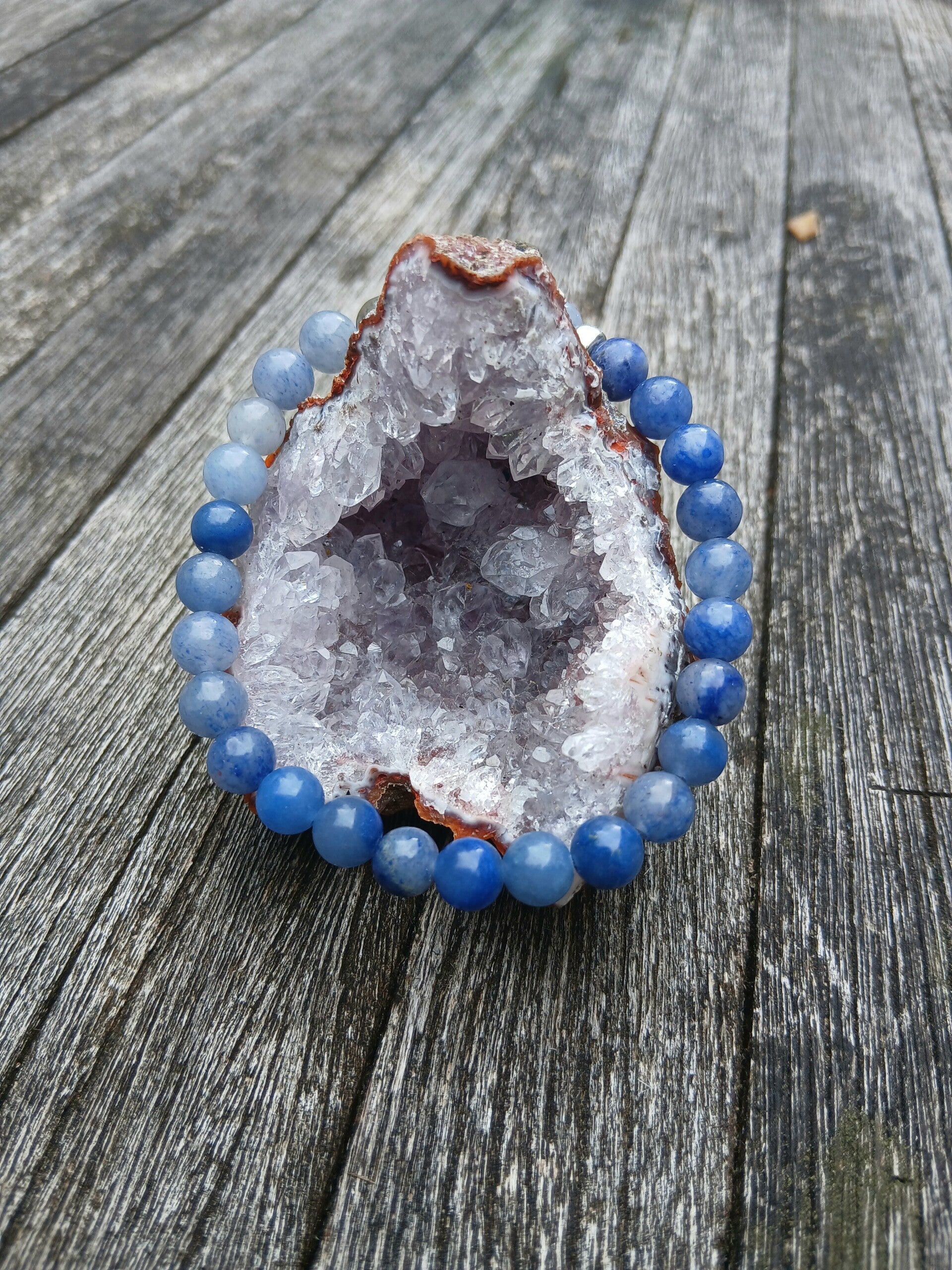 Bracelet en " Aventurine Bleue " Maîtrise de soi "