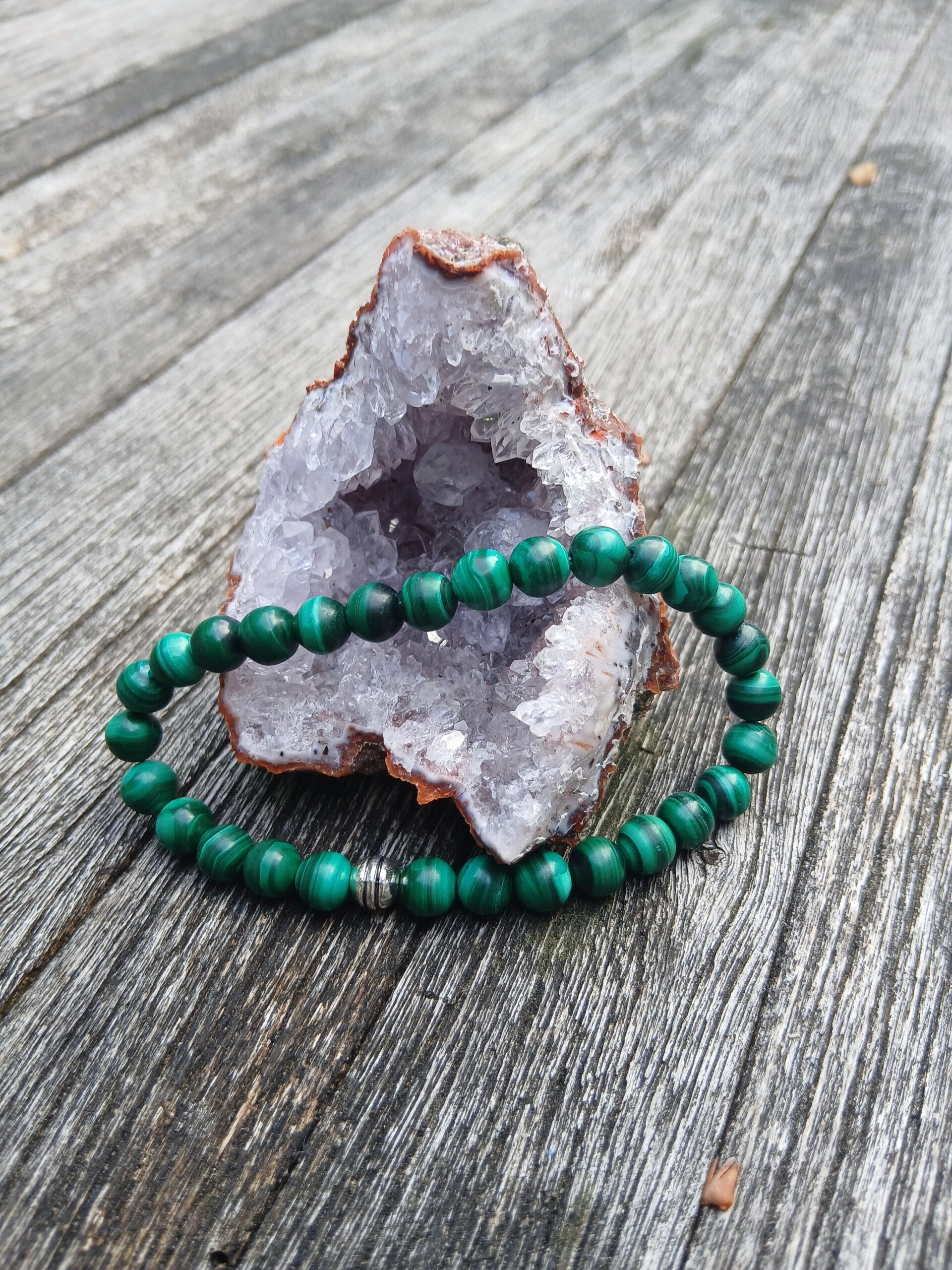 Bracelet en " Malachite " La Pierre de la Transformation