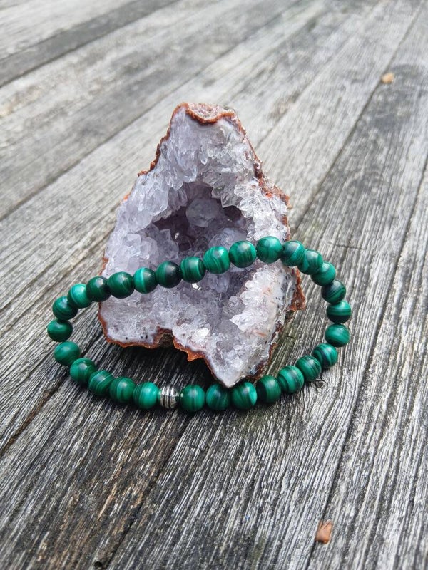 Bracelet en " Malachite " La Pierre de la Transformation