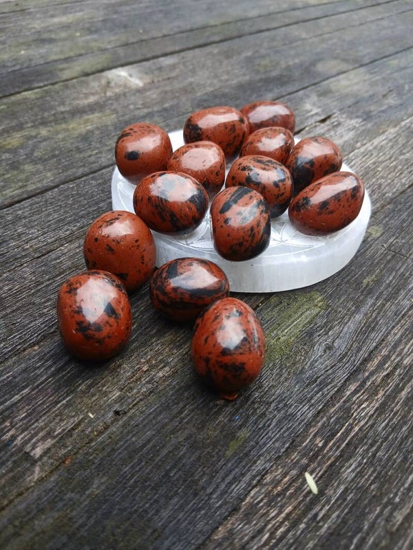 Pierre roulée en Obsidienne Acajou (Mahogany)