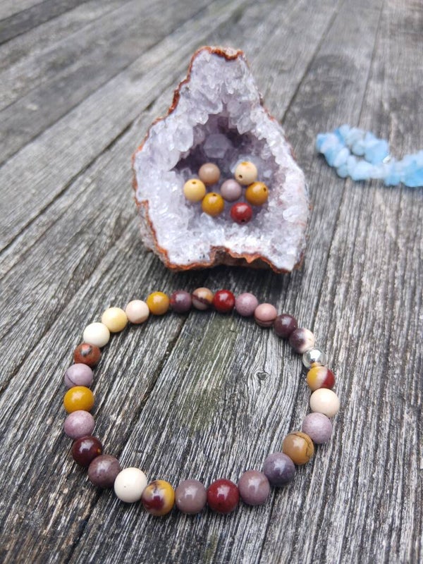 Bracelet en Jaspe Mokaïte " L' Australienne " 6 mm