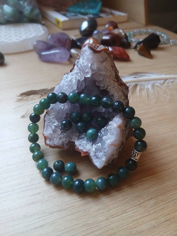 Bracelet Agate Mousse" Détermination "