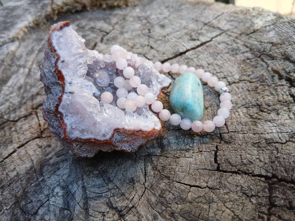 Bracelet en Morganite Rose! 5mm.env.