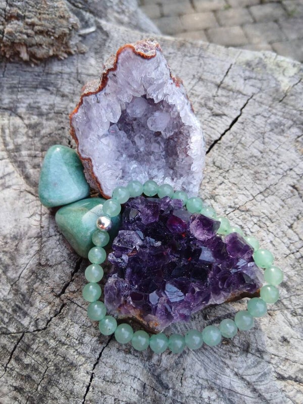 Bracelet " Chance et Optimisme " en Aventurine Verte.