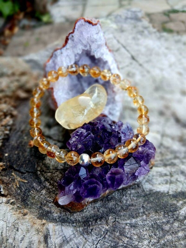 Bracelet " Solaire" en Citrine chauffée