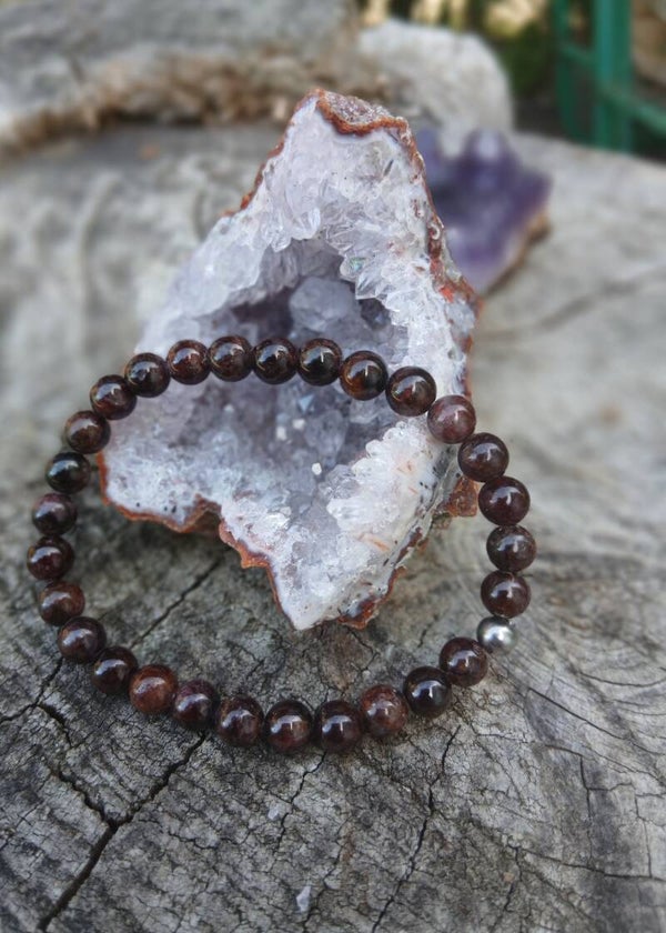 Bracelet " Vitalité et force Intérieure" en Grenat Rouge