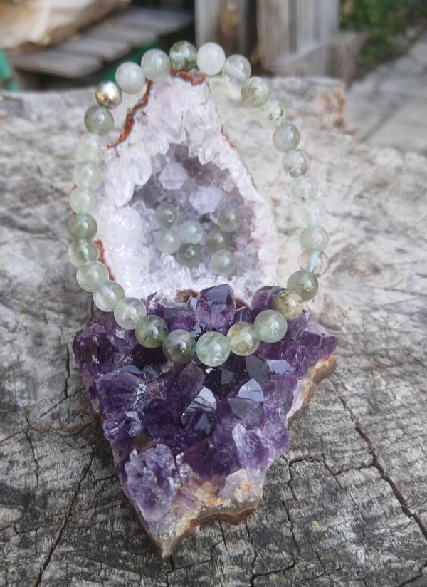 Bracelet en Prasiolite" Quartz Vert"
