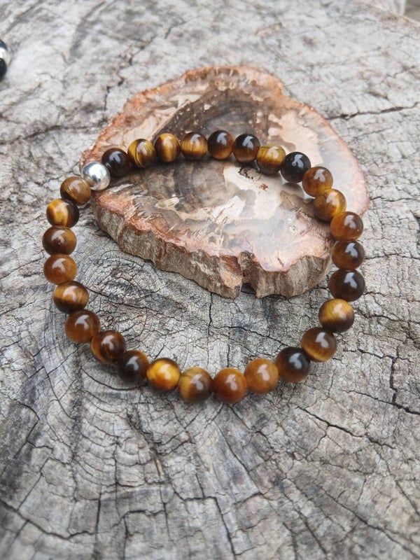 Bracelet " Protection" en Œil-de-Tigre en pierre de 6mm